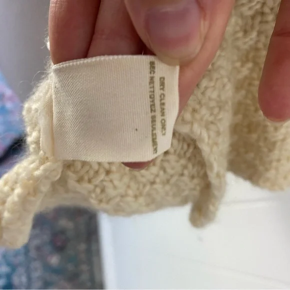 Free People Womens Cardigan Sweater Cream Yellow Wool Blend Casual Sz Medium - Picture 12 of 14